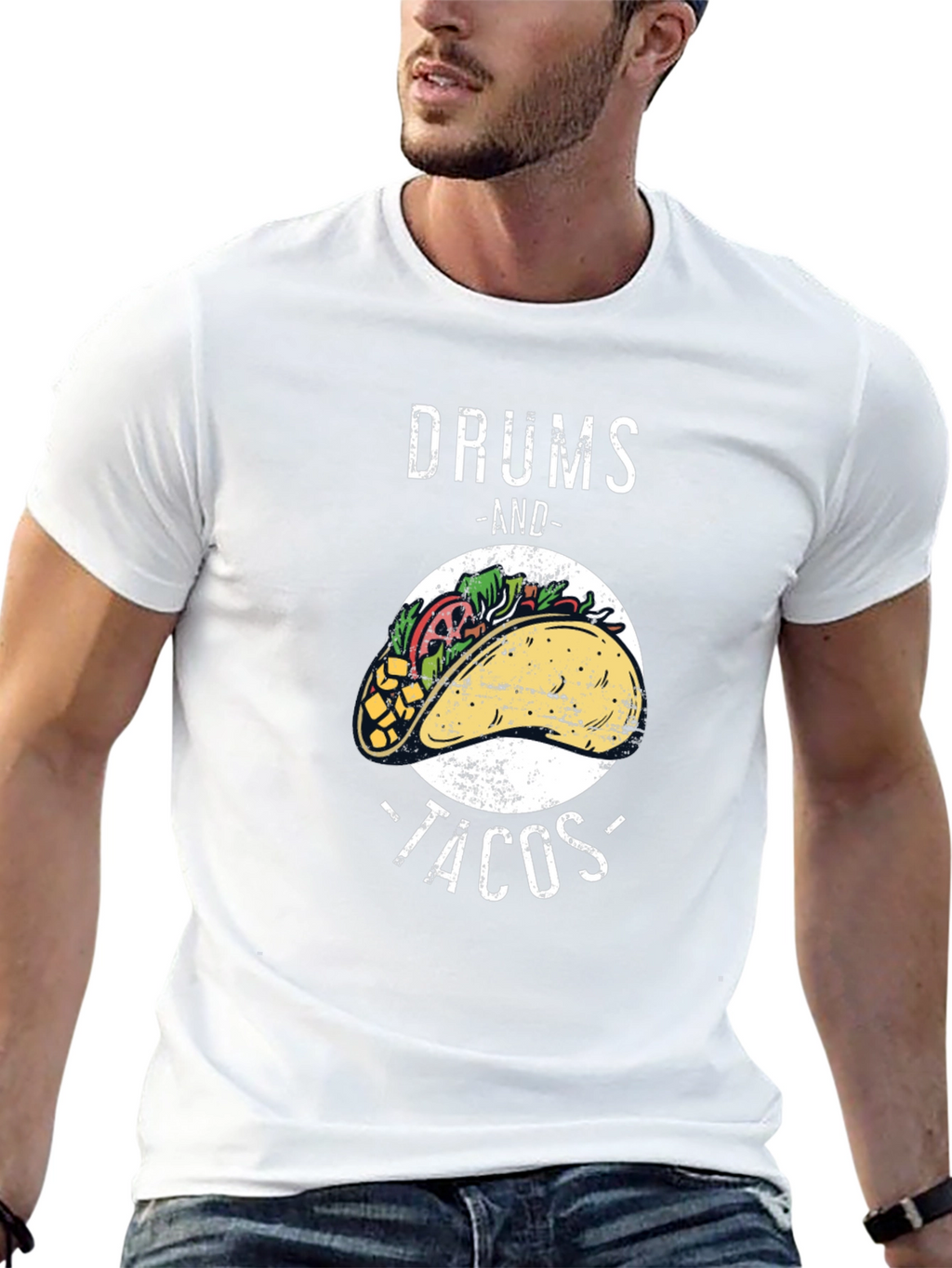 Drums and Tacos Graphic T-Shirt - Foodie Tee