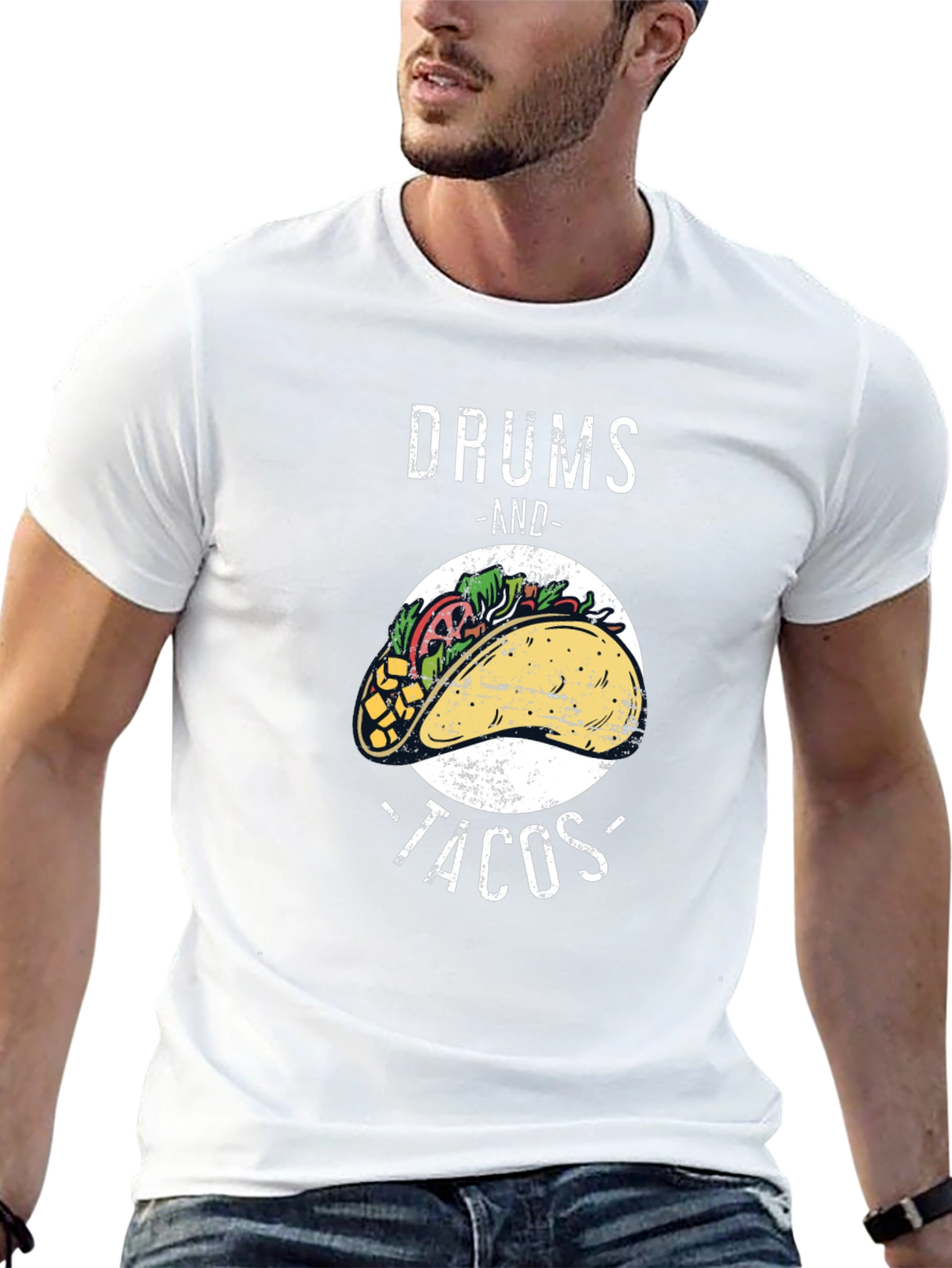 Drums and Tacos Graphic T-Shirt - Foodie Tee