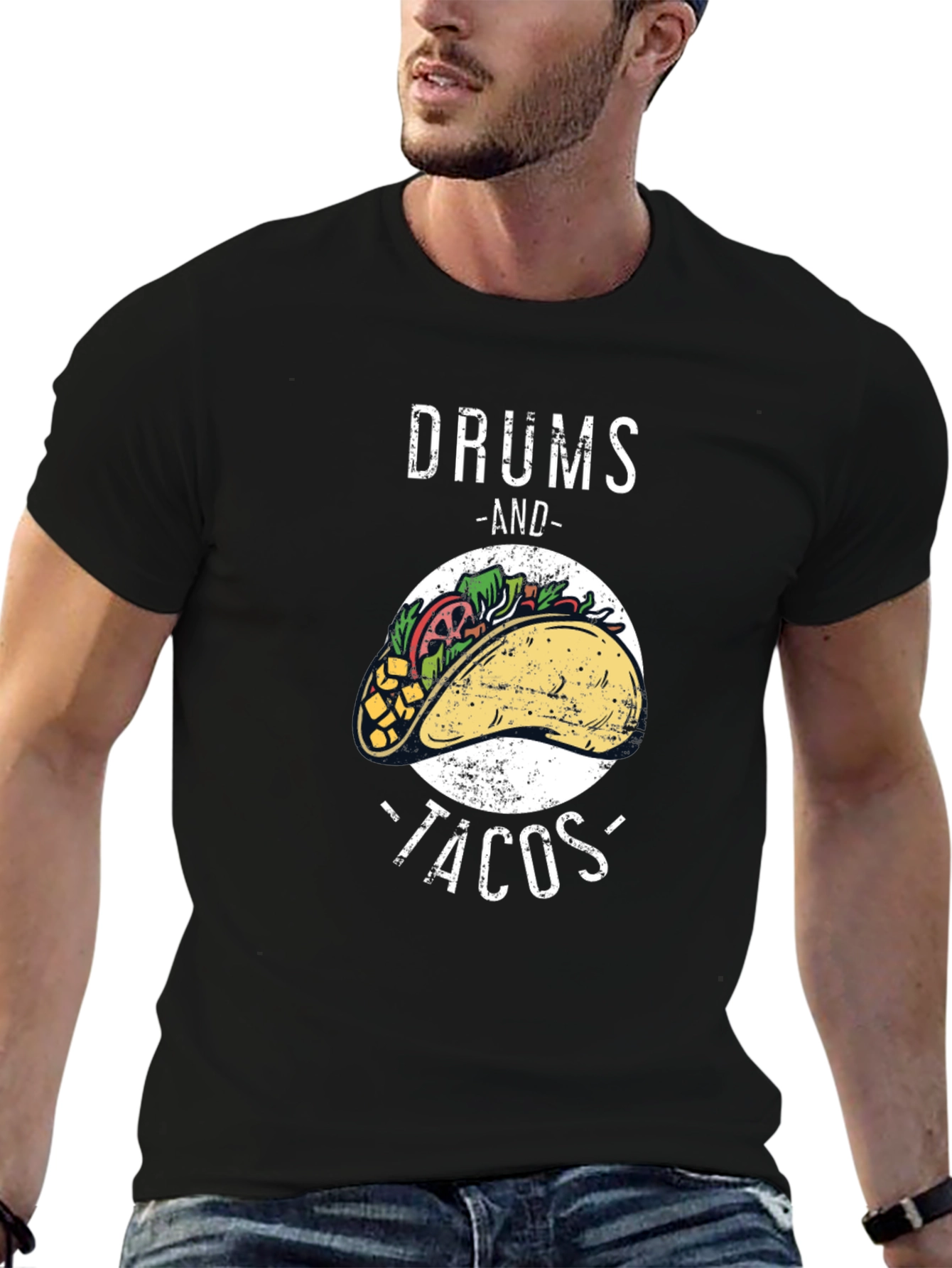 Drums and Tacos Graphic T-Shirt - Foodie Tee