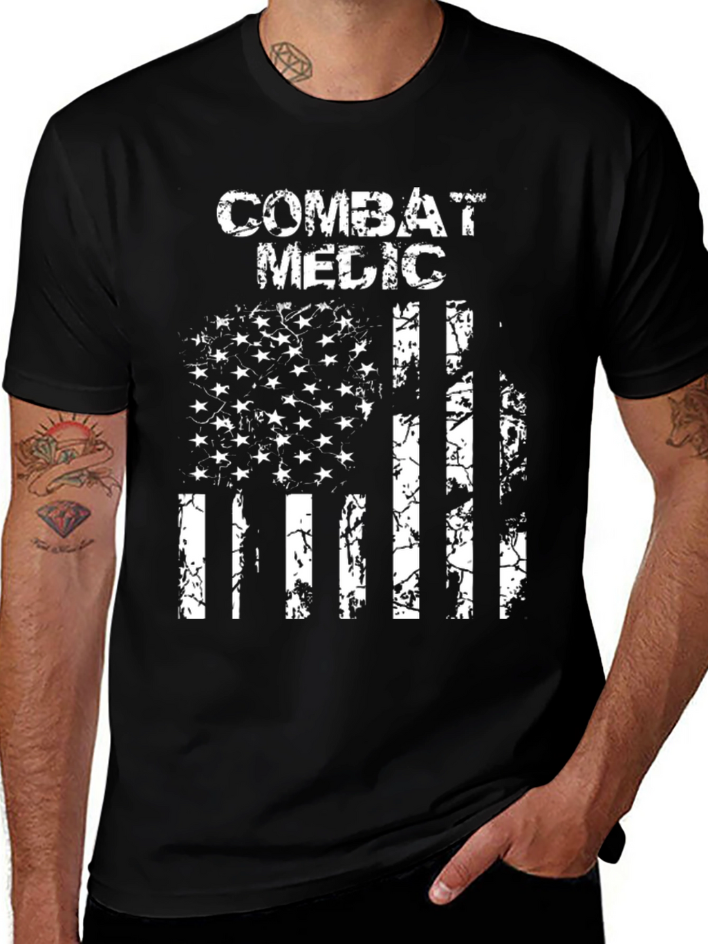 Combat Medic American Flag T-Shirt