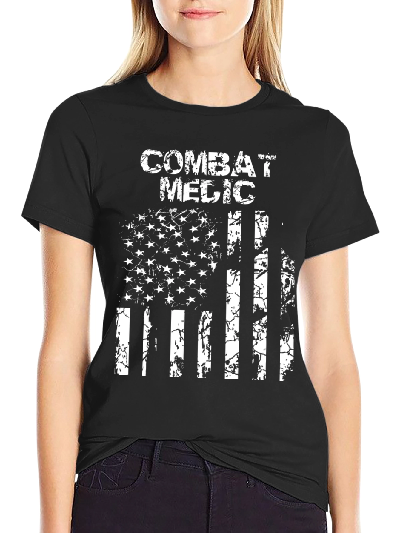Combat Medic American Flag T-Shirt