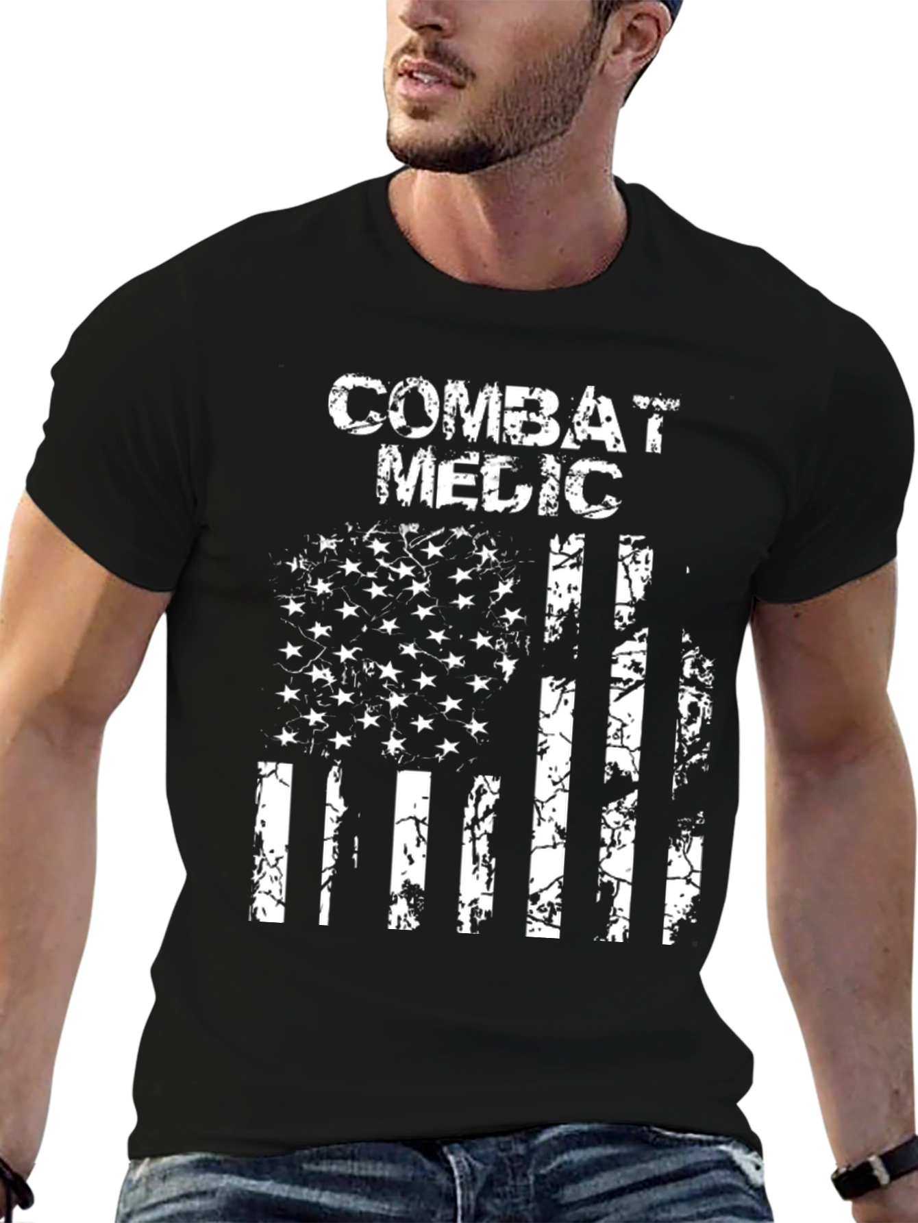 Combat Medic American Flag T-Shirt