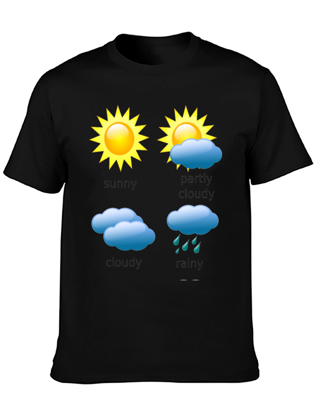 Weather Forecast T-Shirt - Sunny Cloudy Rainy