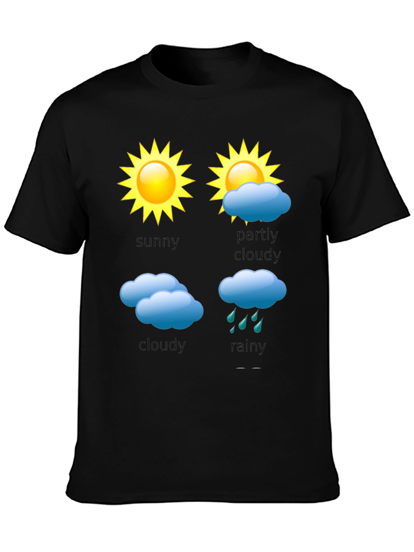 Weather Forecast T-Shirt - Sunny Cloudy Rainy