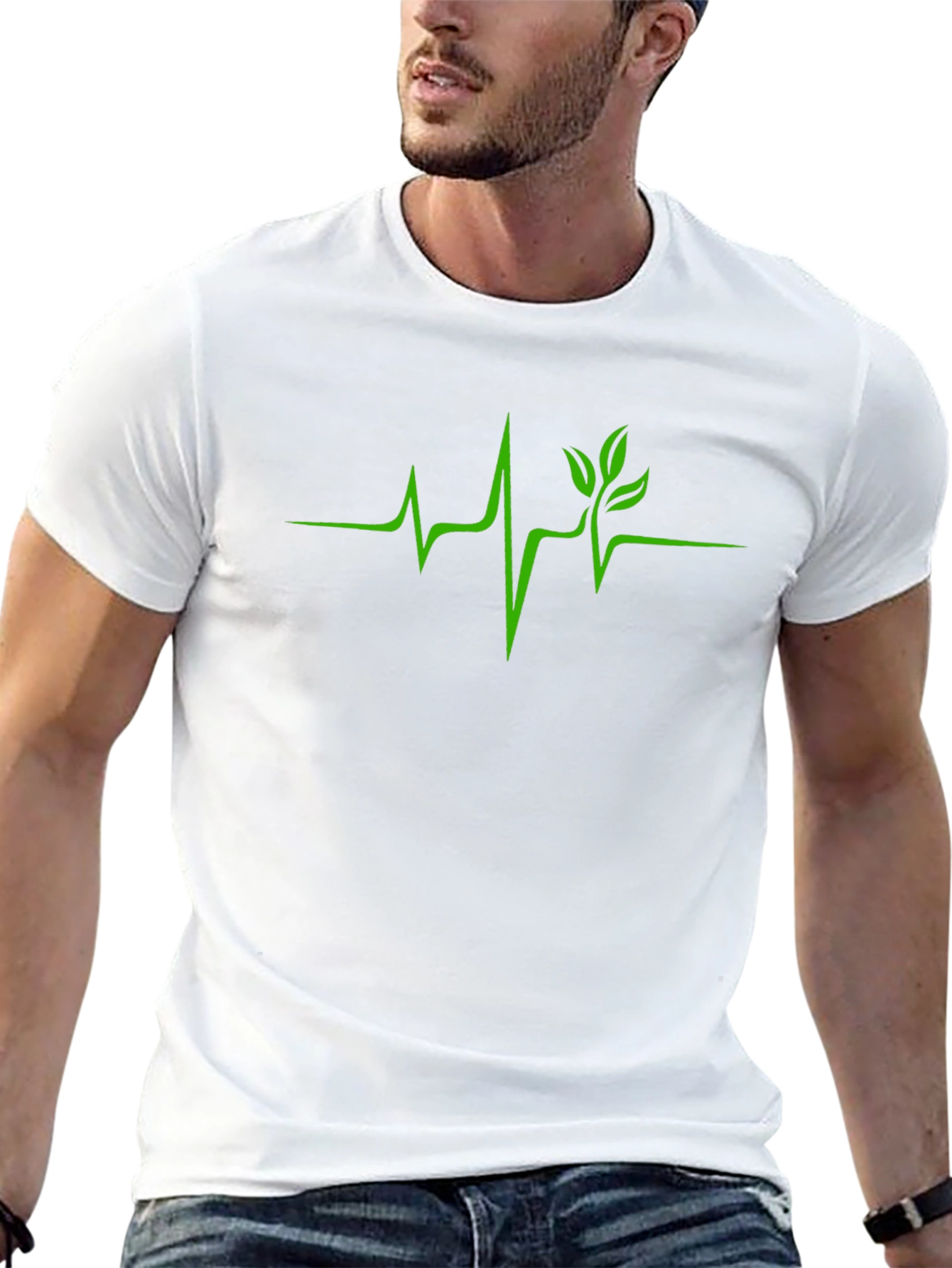Nature Heartbeat T-Shirt - Green Life Line Tee