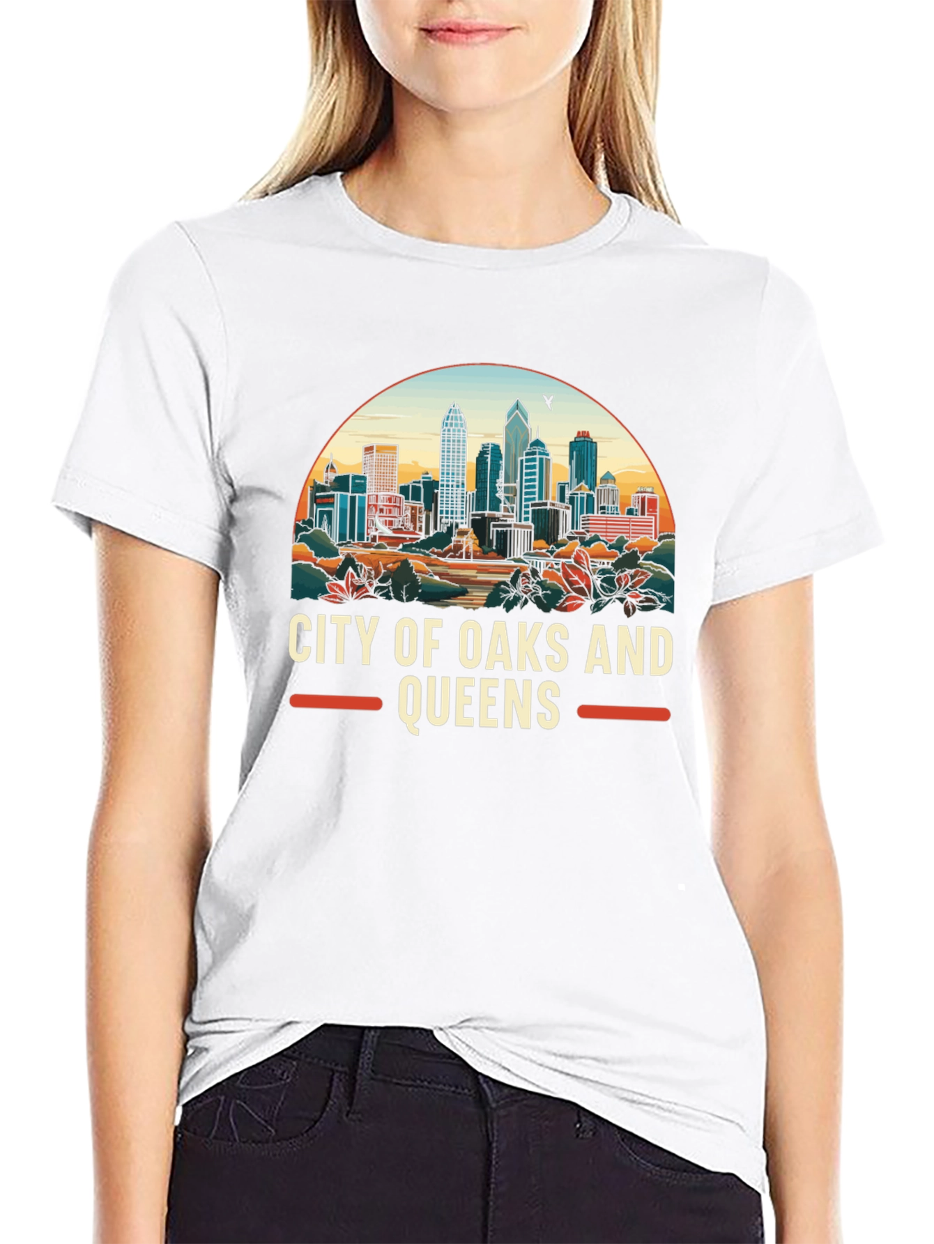 City of Oaks and Queens Graphic Tee - Black