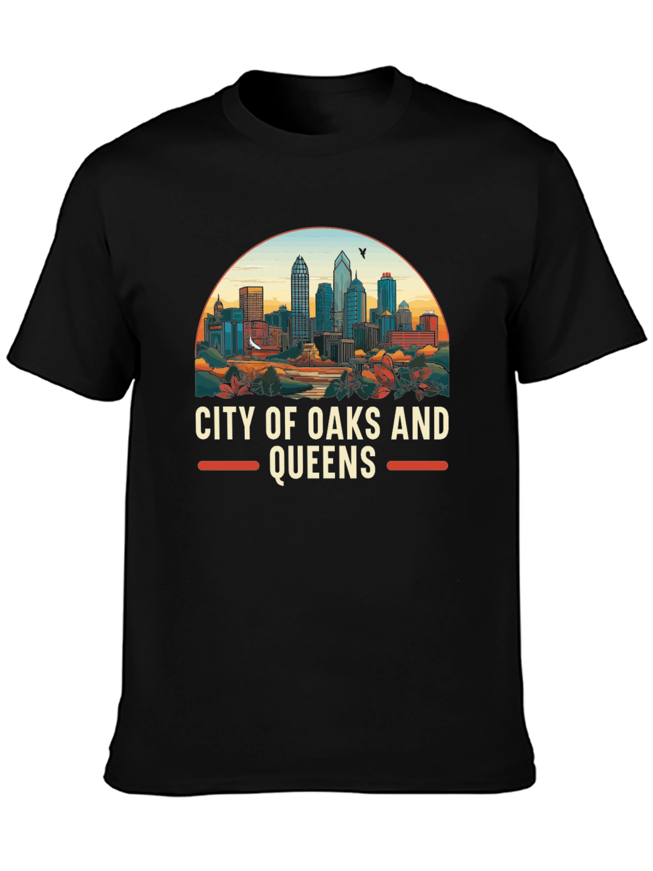 City of Oaks and Queens Graphic Tee - Black