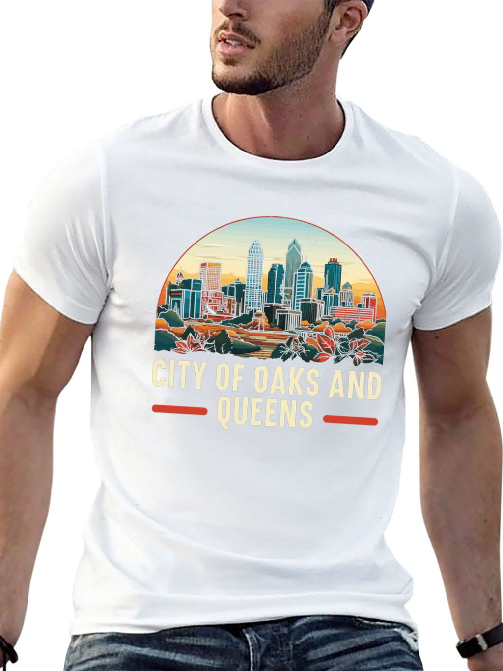 City of Oaks and Queens Graphic Tee - Black