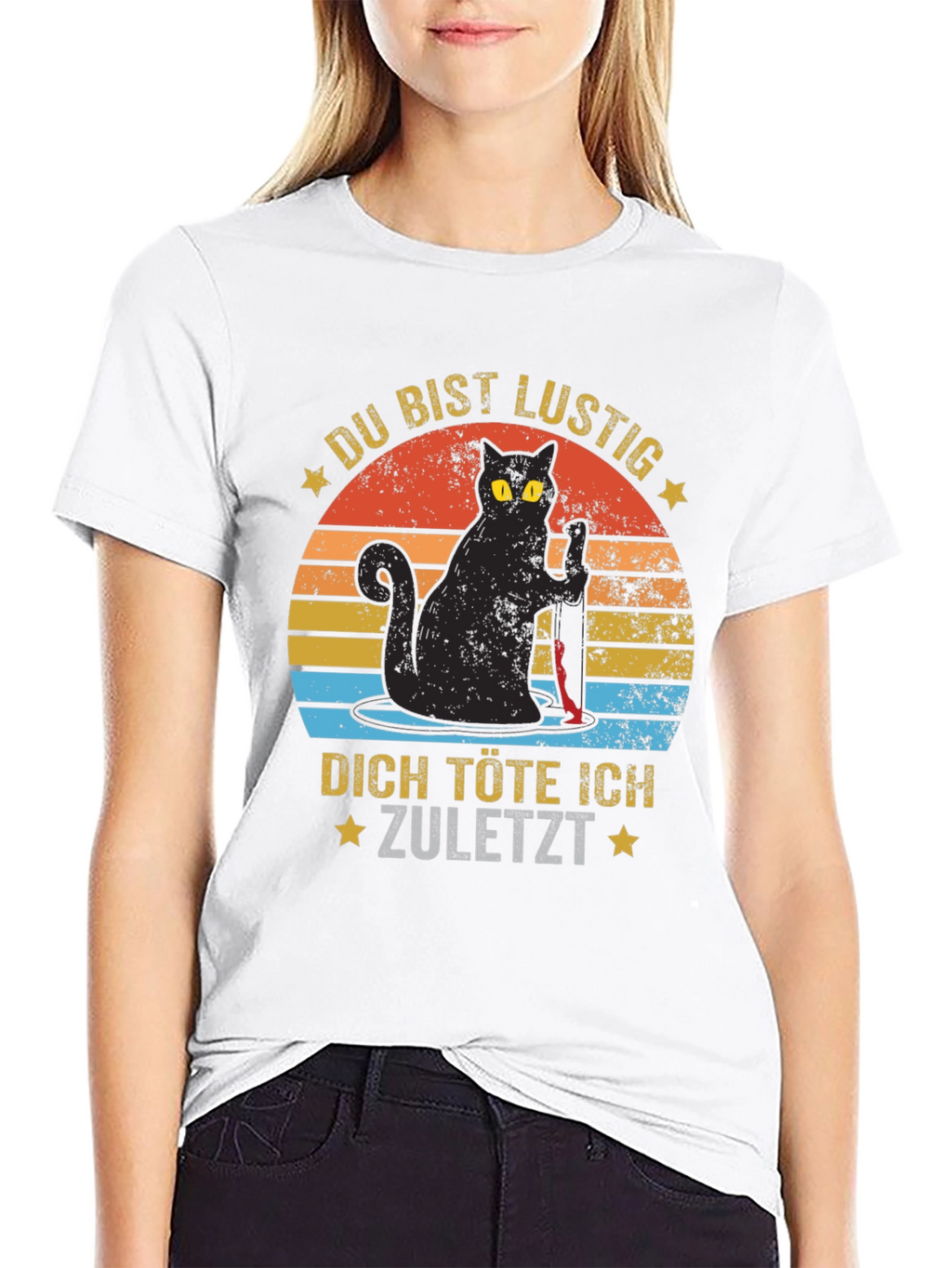 Funny Cat Graphic T-Shirt - German Saying
