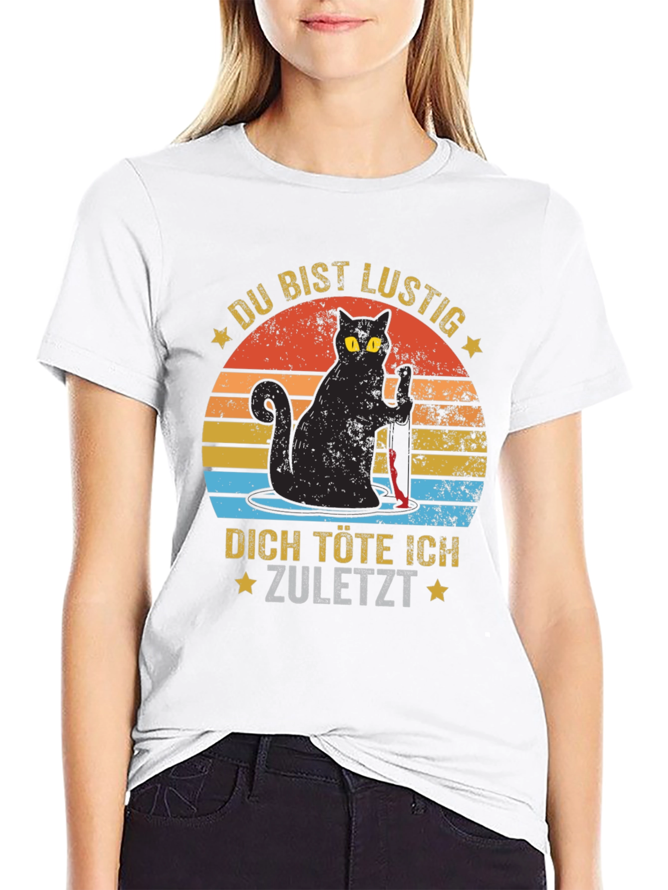 Funny Cat Graphic T-Shirt - German Saying