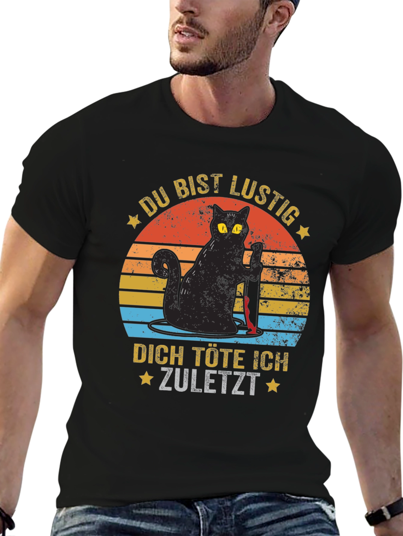 Funny Cat Graphic T-Shirt - German Saying