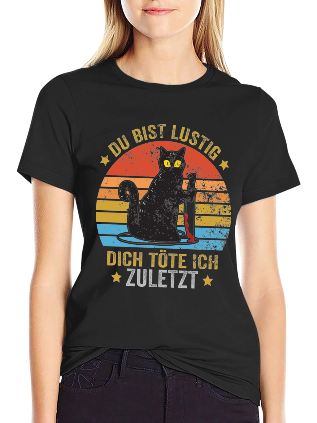 Funny Cat Graphic T-Shirt - German Saying