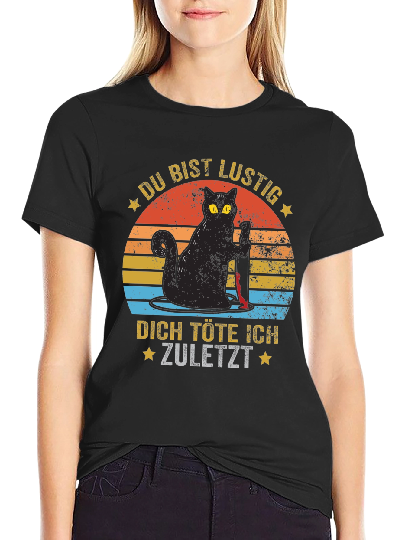 Funny Cat Graphic T-Shirt - German Saying