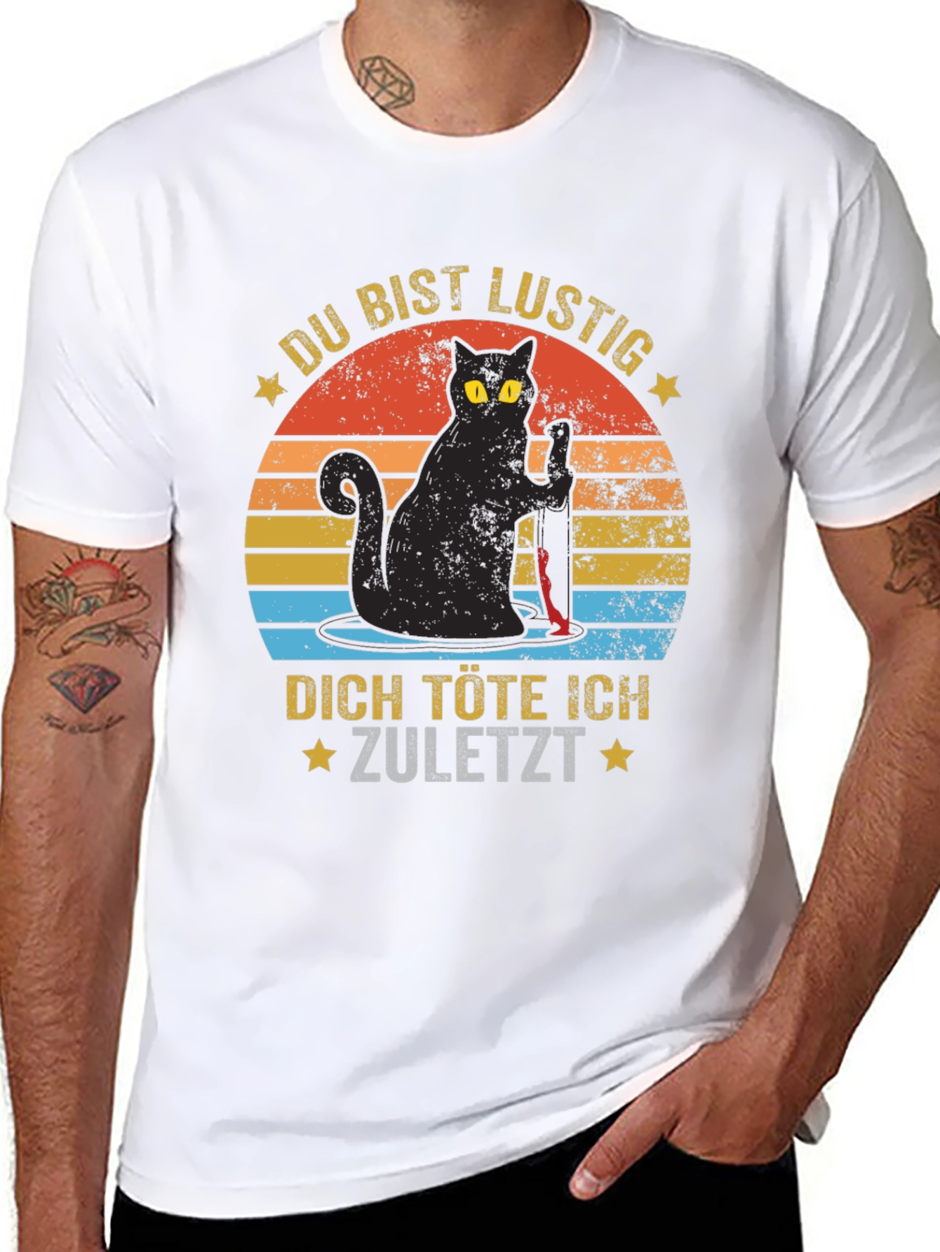 Funny Cat Graphic T-Shirt - German Saying