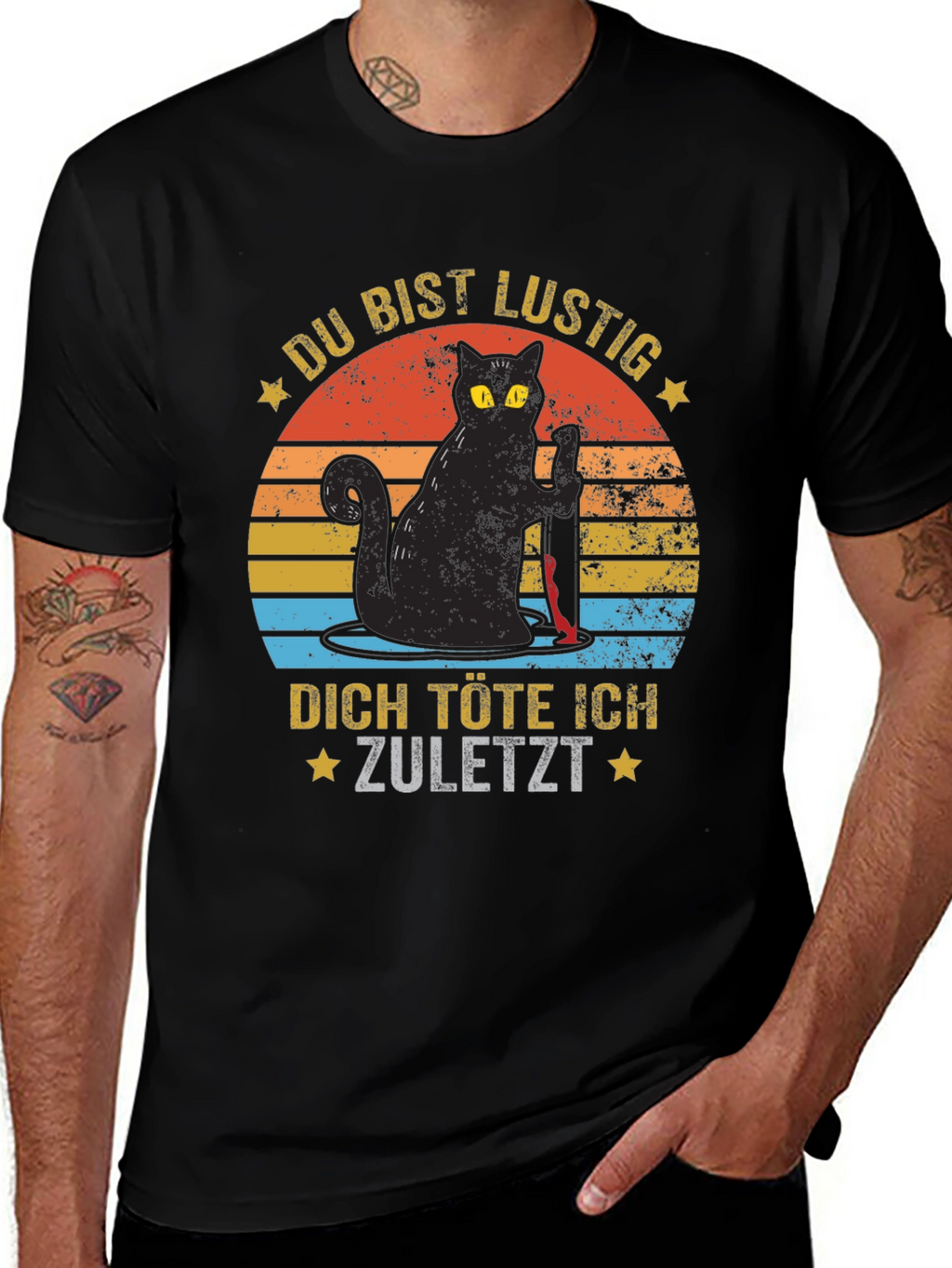 Funny Cat Graphic T-Shirt - German Saying