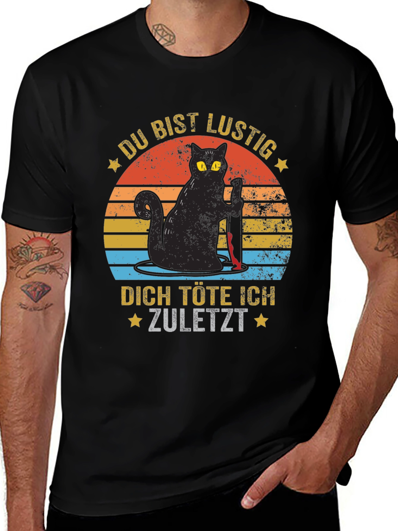 Funny Cat Graphic T-Shirt - German Saying
