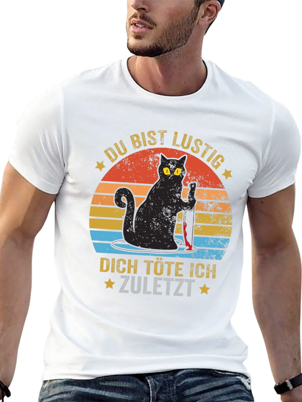 Funny Cat Graphic T-Shirt - German Saying