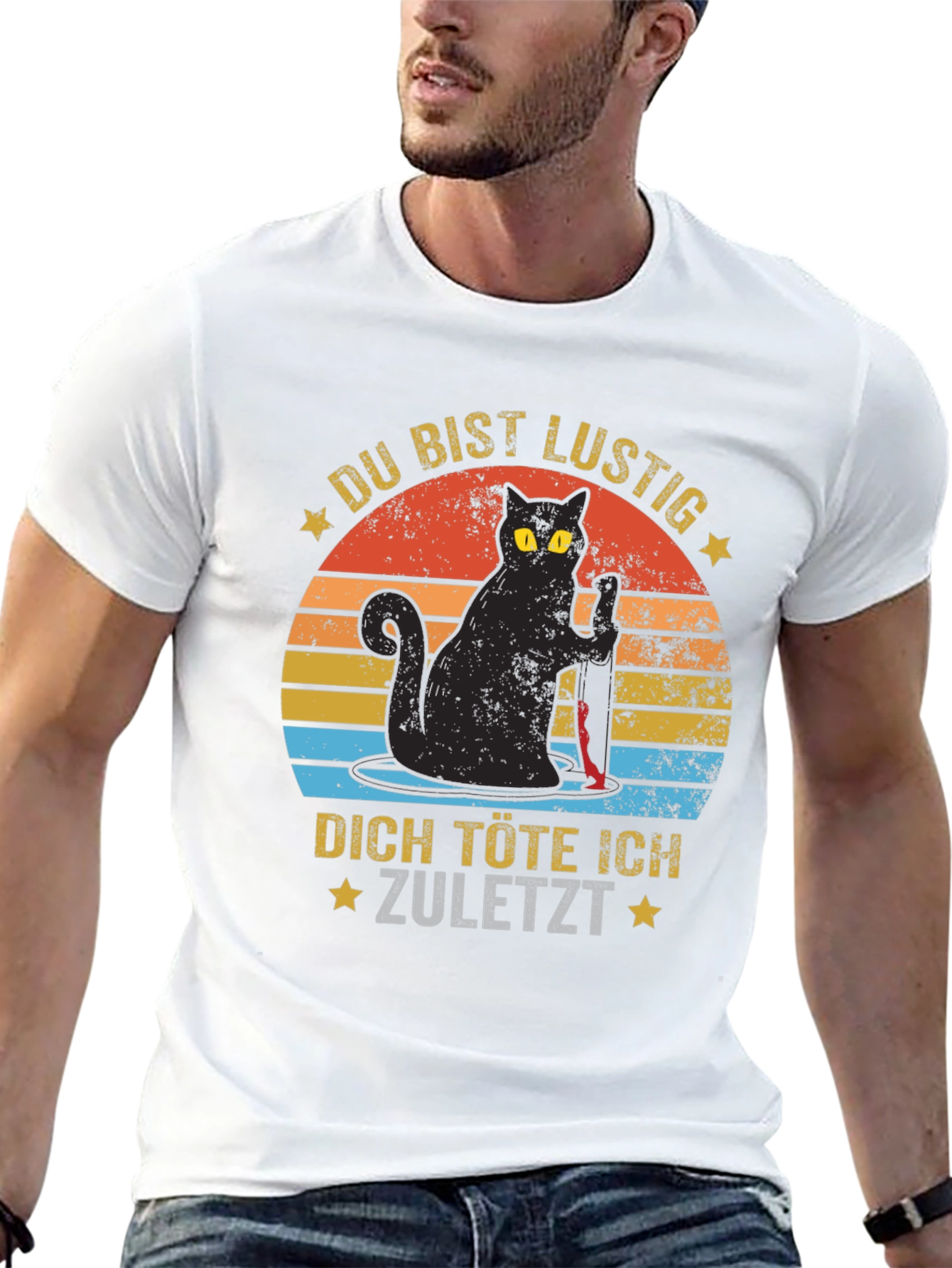 Funny Cat Graphic T-Shirt - German Saying