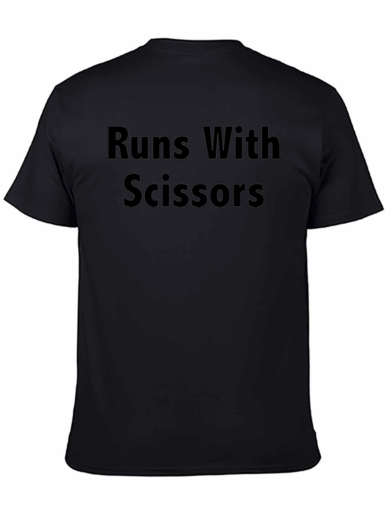 Runs With Scissors Graphic Tee - Black Cotton T-Shirt