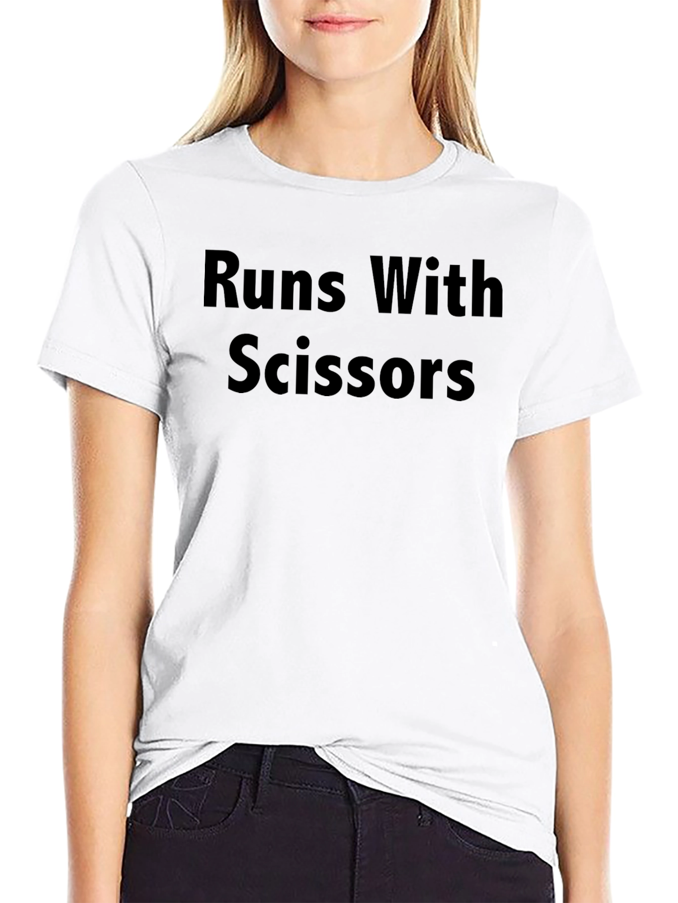 Runs With Scissors Graphic Tee - Black Cotton T-Shirt