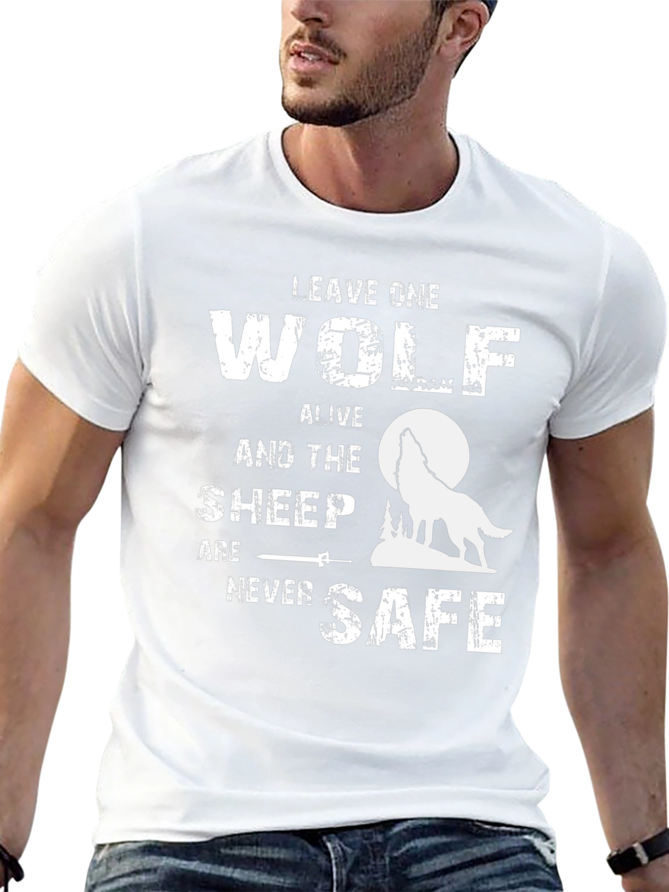 Leave One Wolf Alive Graphic Tee - Mens Black T-Shirt