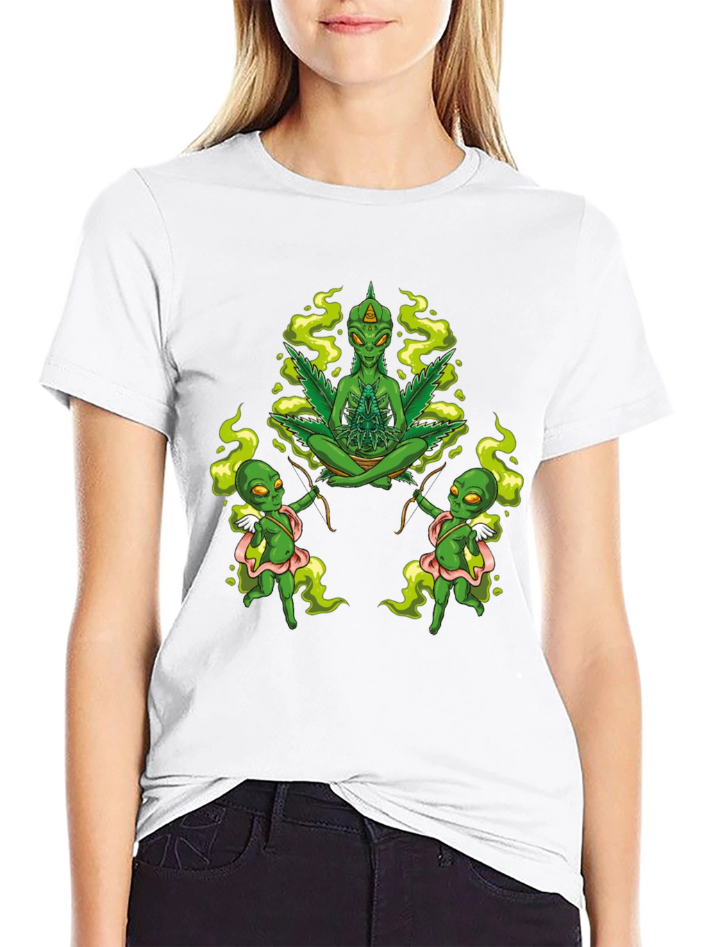 Alien Marijuana Graphic T-Shirt