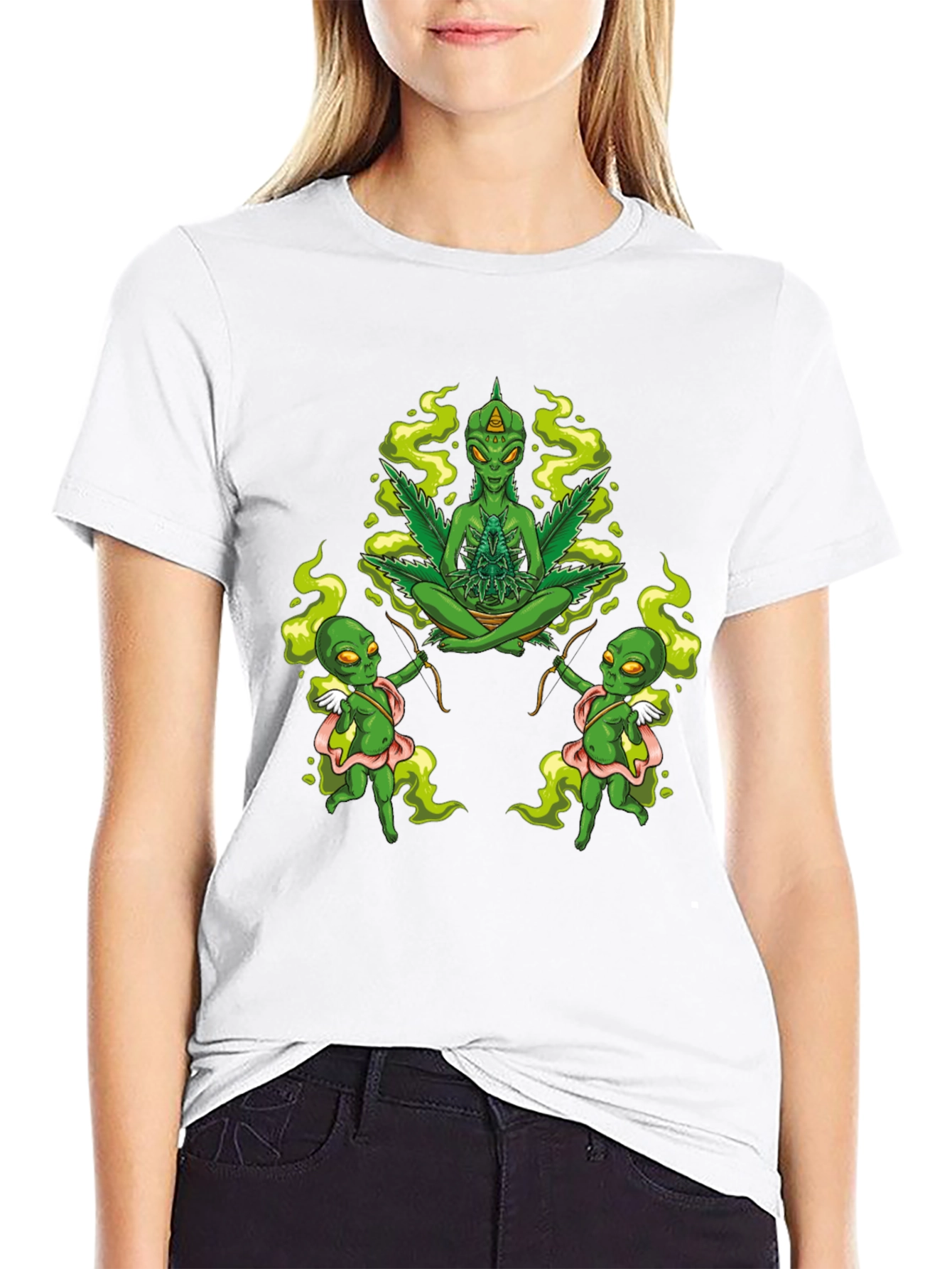 Alien Marijuana Graphic T-Shirt