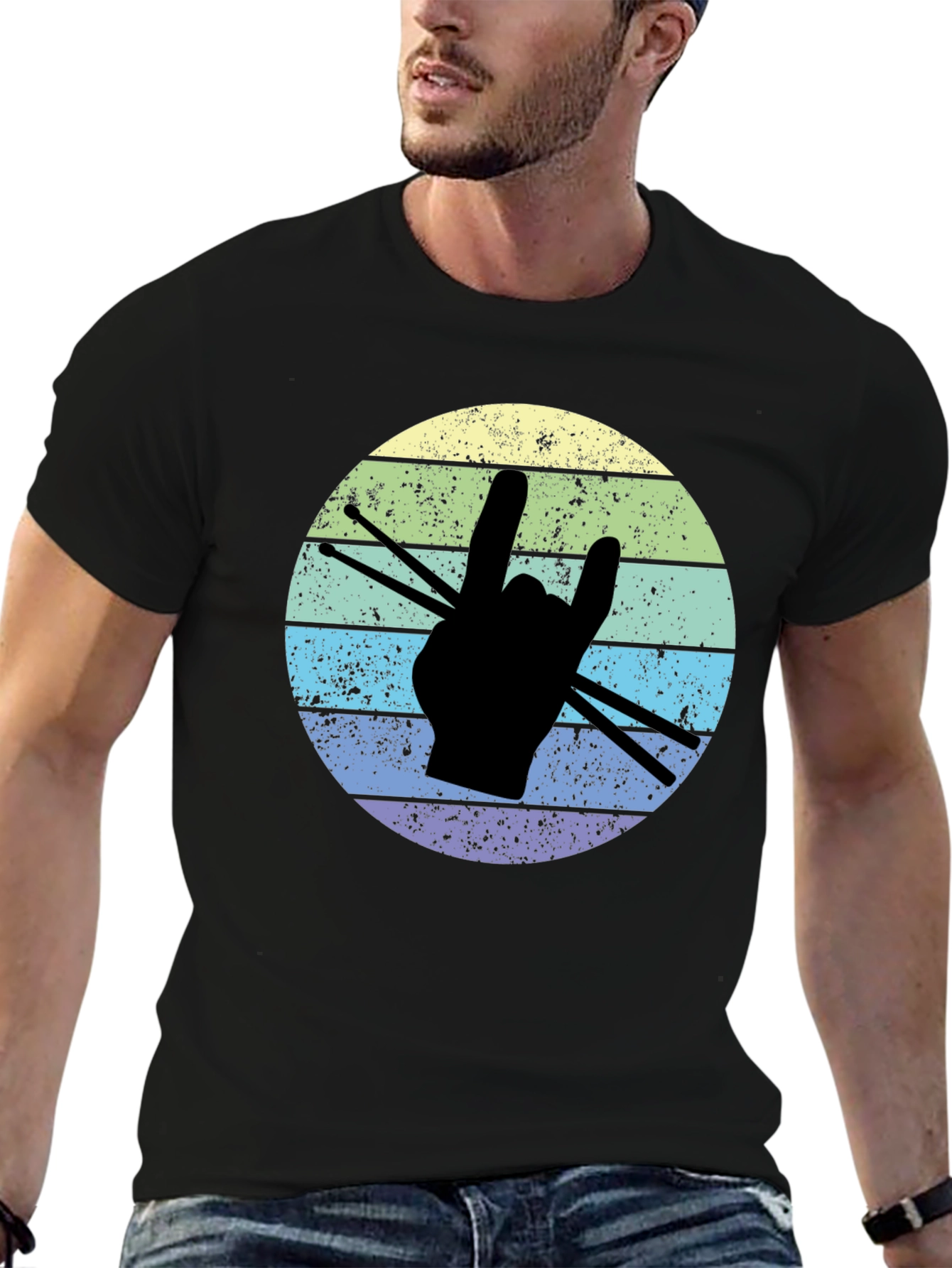 Rock On Drummer T-Shirt - Music Lover Tee
