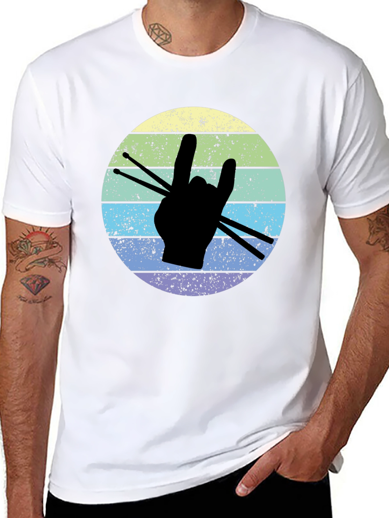 Rock On Drummer T-Shirt - Music Lover Tee