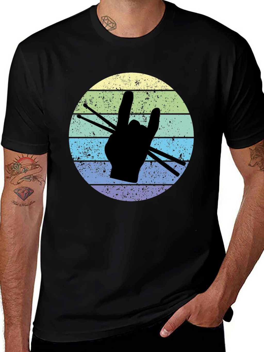 Rock On Drummer T-Shirt - Music Lover Tee