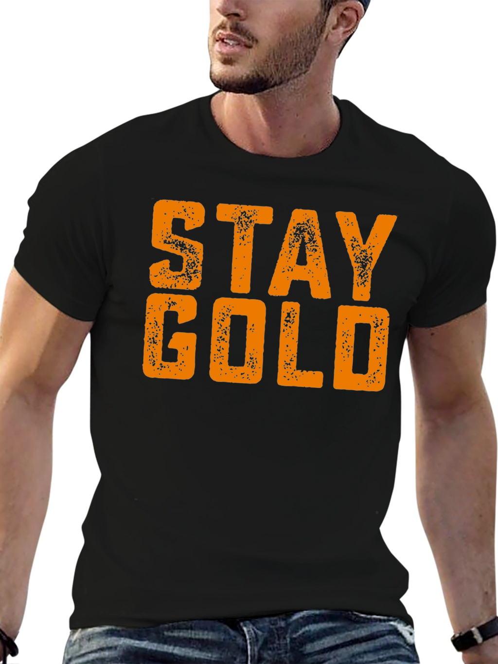 Stay Gold Black T-Shirt - Unique Graphic Tee