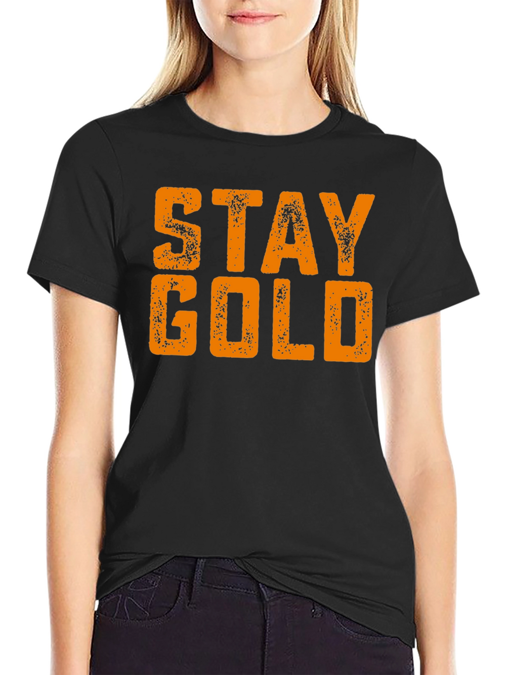 Stay Gold Black T-Shirt - Unique Graphic Tee