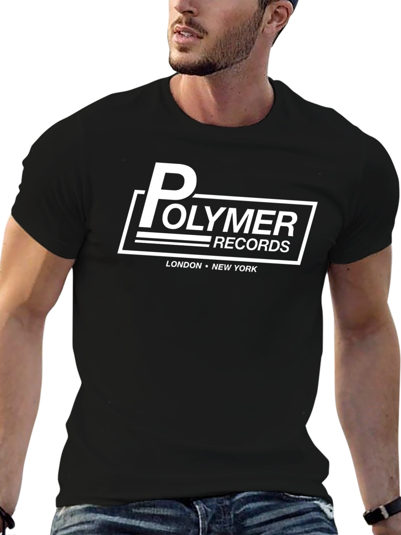 Polymer Records Graphic Tee - Black Cotton T-Shirt