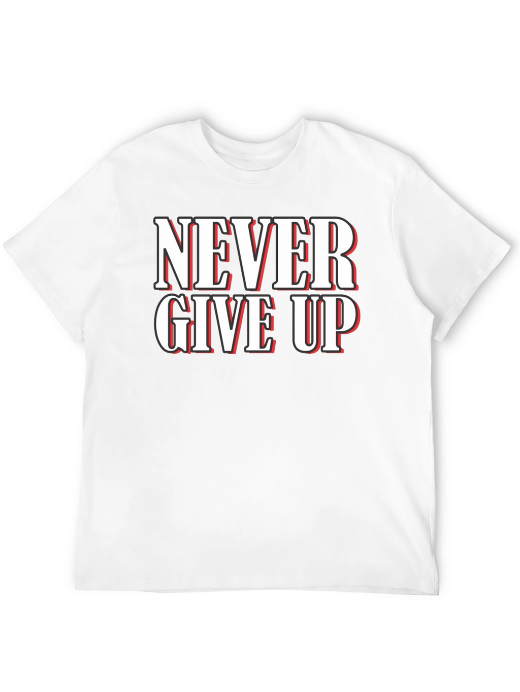 Never Give Up Graphic T-Shirt - Motivational Black Tee