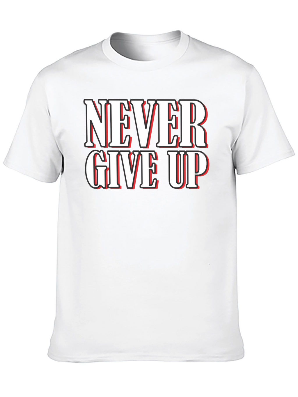 Never Give Up Graphic T-Shirt - Motivational Black Tee