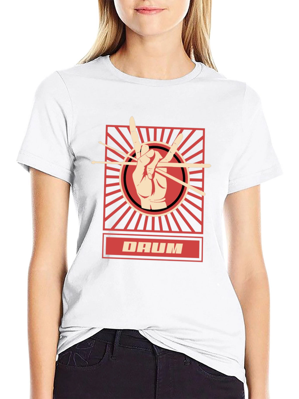 Drummer T-Shirt - Hand with Drumsticks Graphic Tee