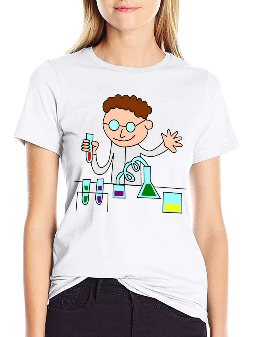 Scientist Graphic Tee - Black Cotton T-Shirt