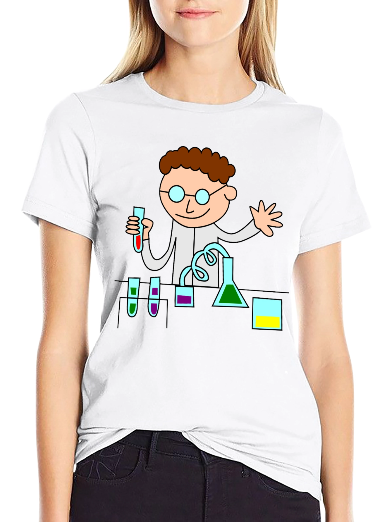 Scientist Graphic Tee - Black Cotton T-Shirt