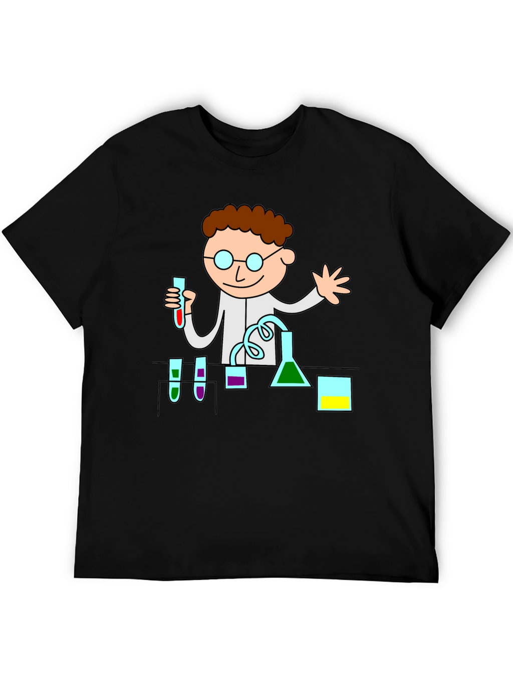 Scientist Graphic Tee - Black Cotton T-Shirt