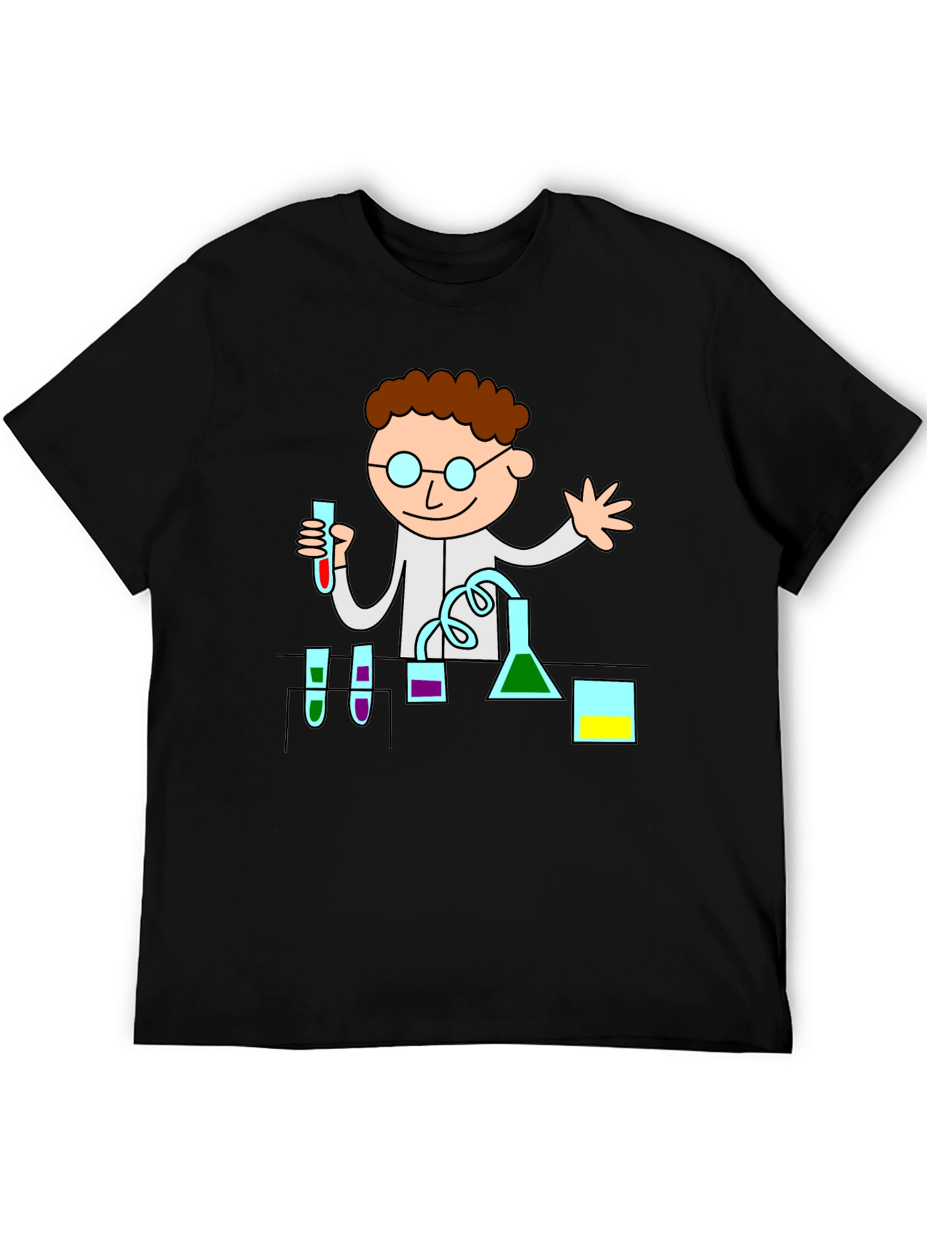 Scientist Graphic Tee - Black Cotton T-Shirt