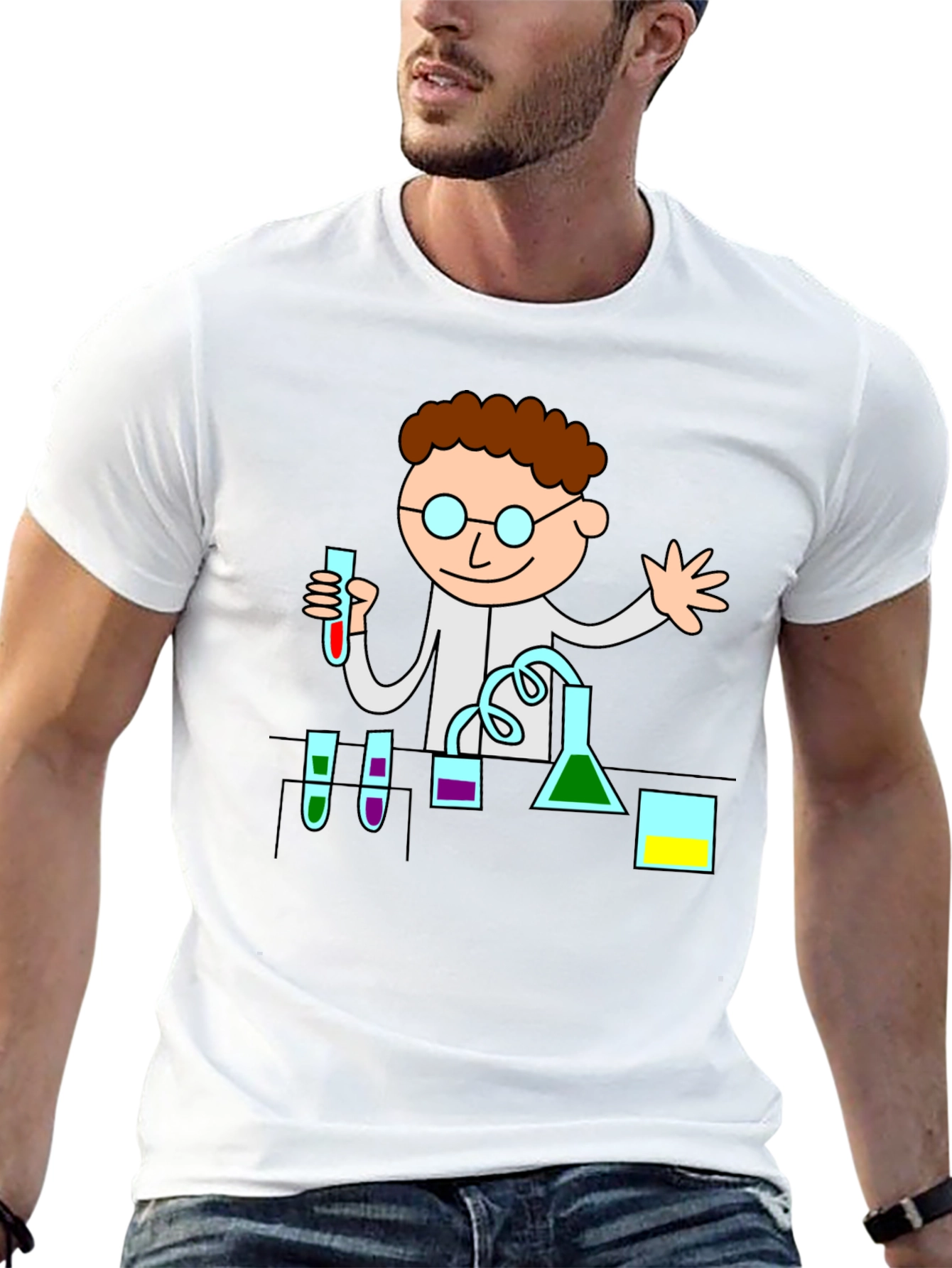 Scientist Graphic Tee - Black Cotton T-Shirt
