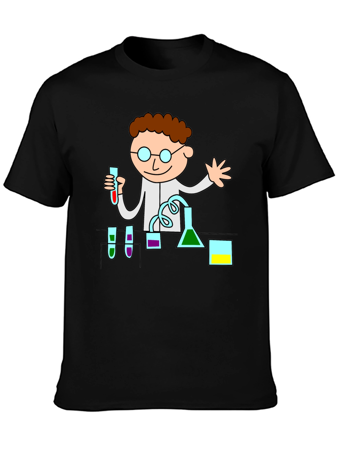 Scientist Graphic Tee - Black Cotton T-Shirt