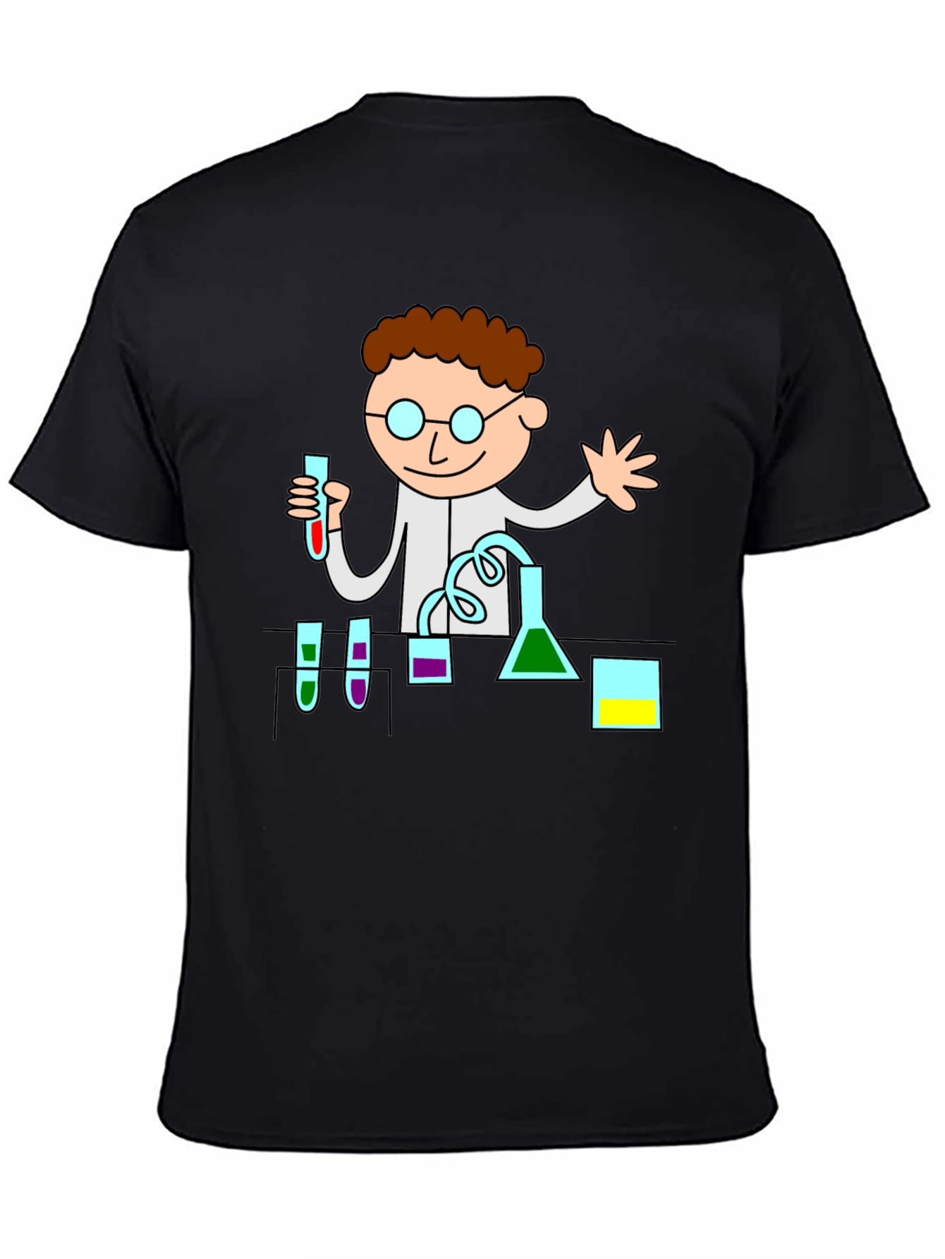 Scientist Graphic Tee - Black Cotton T-Shirt