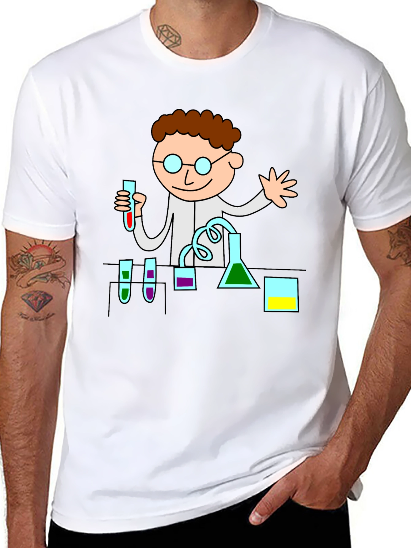Scientist Graphic Tee - Black Cotton T-Shirt