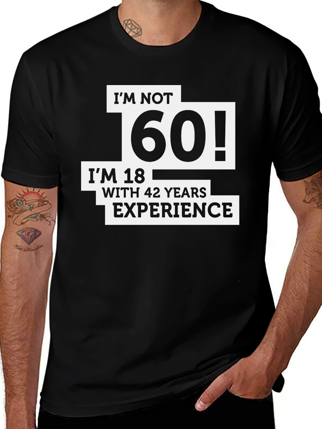 Funny 60th Birthday T-Shirt - Im Not 60 Im 18