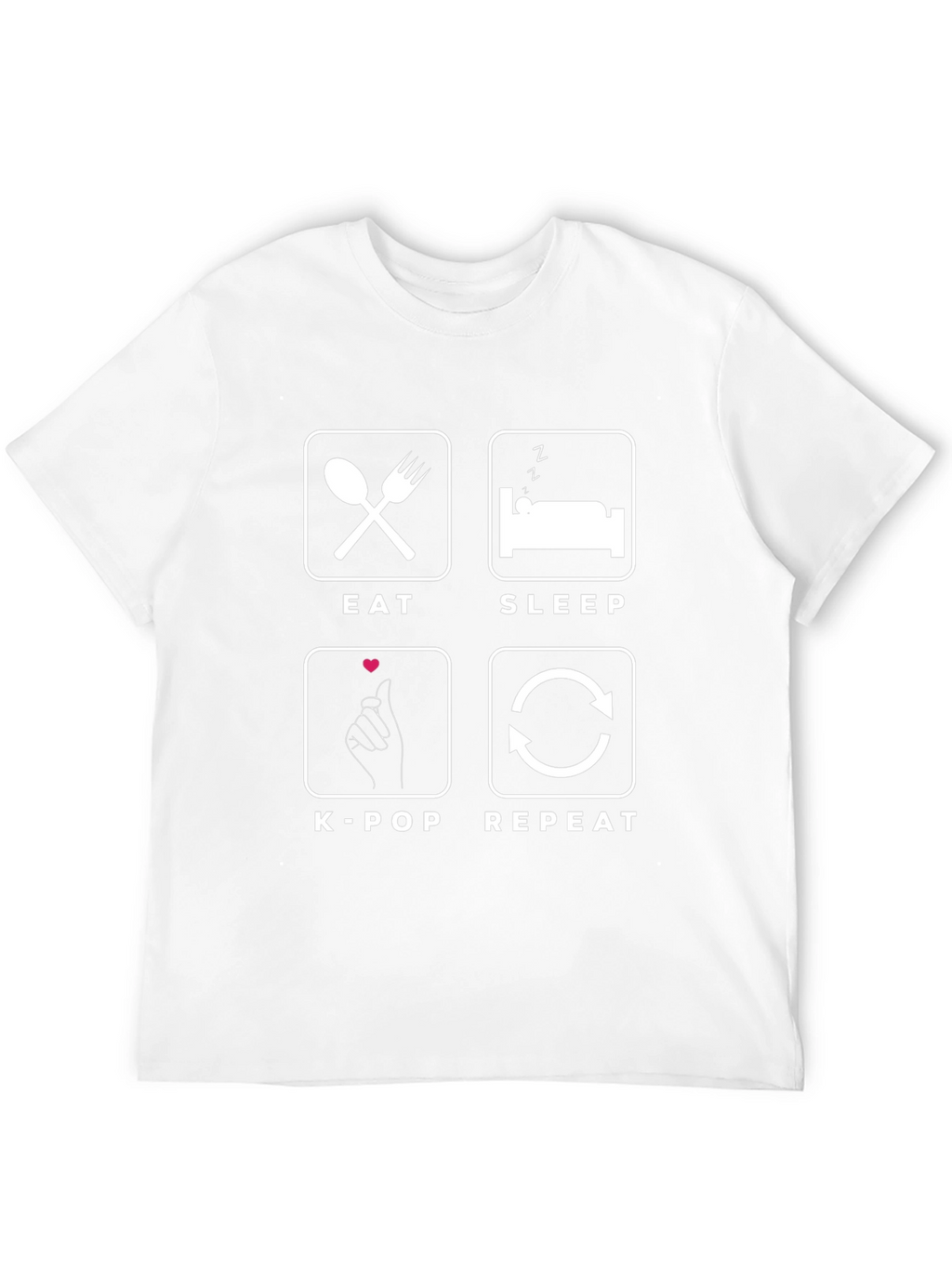 Eat Sleep K-Pop Repeat Black T-Shirt