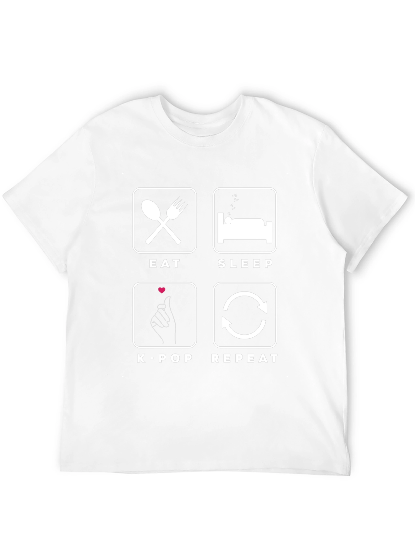 Eat Sleep K-Pop Repeat Black T-Shirt