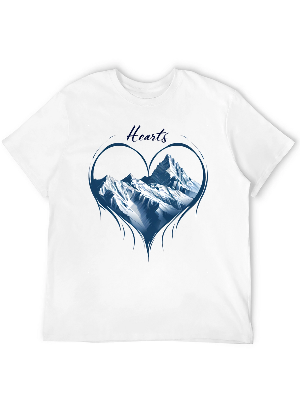 Mountain Heart Graphic Tee - Black Cotton T-Shirt