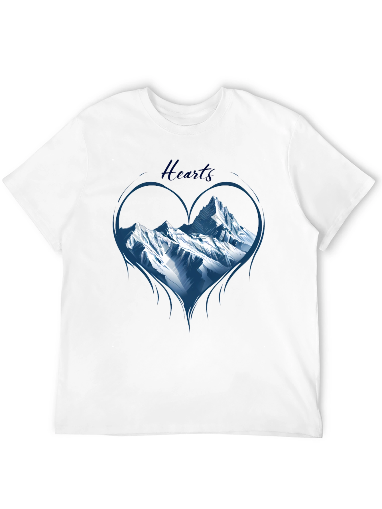 Mountain Heart Graphic Tee - Black Cotton T-Shirt