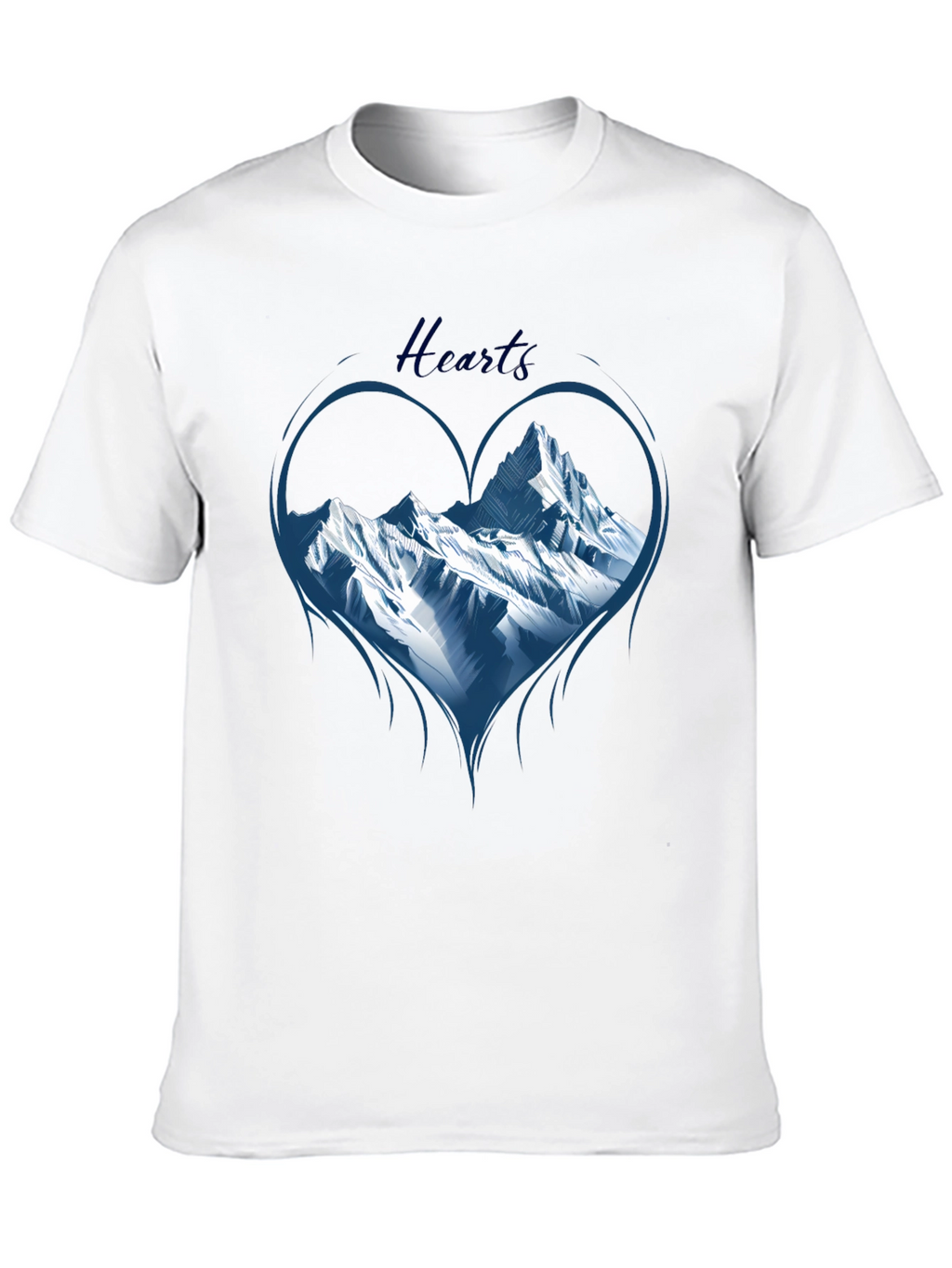 Mountain Heart Graphic Tee - Black Cotton T-Shirt
